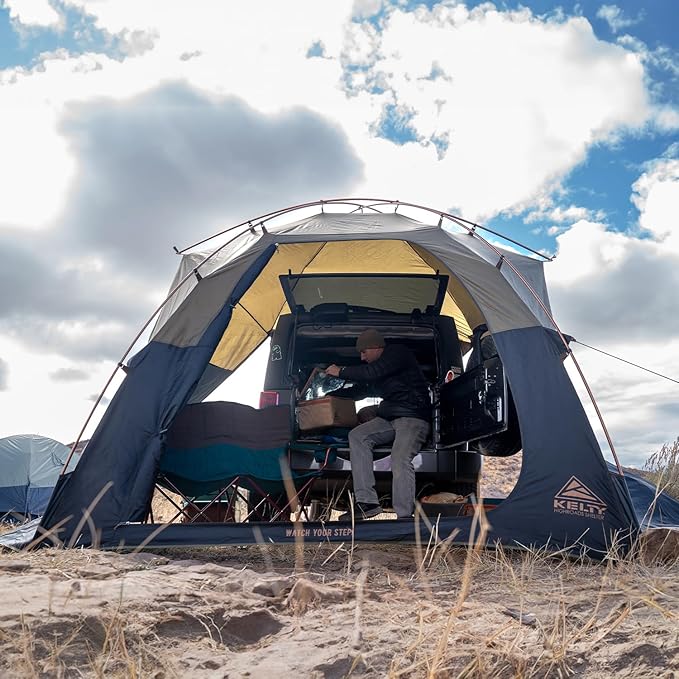Kelty Highroads Overlanding Shelter - Universal Mount Car Camping Tent with Large Zippered Entry Aluminum Frame Adjustable Walls and Windows UV Protection Rainproof Stuff Duffel Included 2024