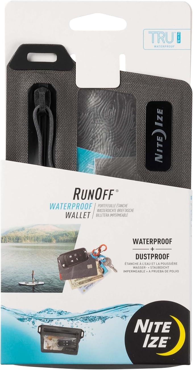 Nite IZE Runoff Waterproof Wallet - Dry Pouch for Tough Trusted Protection - Waterproof Wallet for Beach Trips &amp Outdoor Activities - Tested Dustproof and Waterproof to IP67