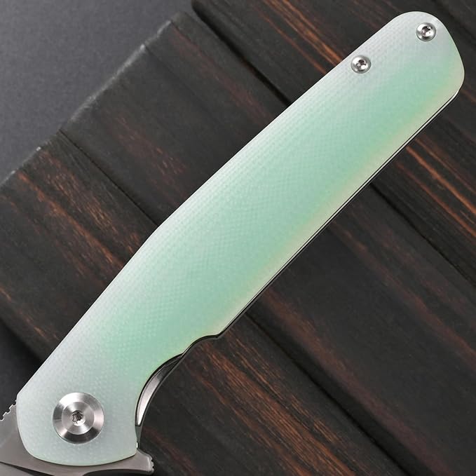 Sitivien ST102 Folding Knife D2 Steel Blade+G10 Handle Pocket Knife EDC Tool Knife for Outdoor Camping Hunting Survival (Turquoise) …