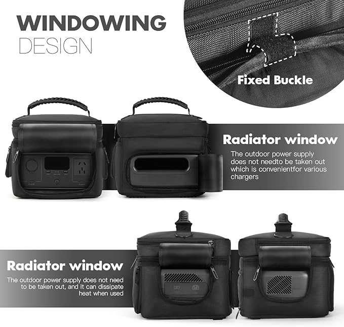 Carrying Case Compatible with EF ECOFLOW Portable Power Station RIVER 3 245Wh LiFePO4 Battery Protective Shoulder Storage Bag with Pocket for Travel Camping Charging Outdoor Generator Covers