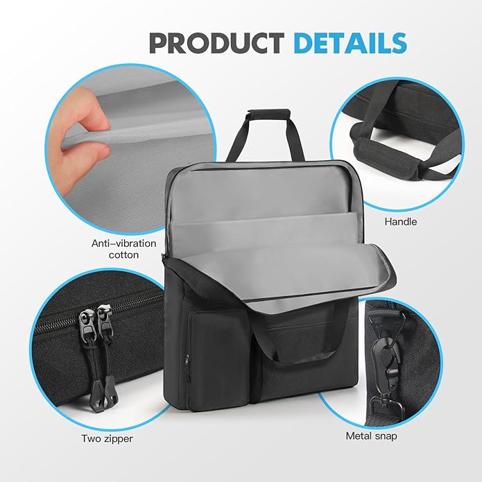 Solar Panel Storage Bag Compatible with EF ECOFLOW 220W/160W/110W Multi-pocket Portable Solar Panel Travel Carrying Case with Shoulder Strap