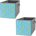 Foldable Storage Bins with Handles Cute Banana Sturdy Collapsible Cube Box for Organizing Blankets Towels Toys Ideal for Home &amp Closet Use