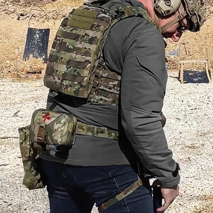 Ifak Pouch-Rapid Deployment Tactical MOLLE Trauma Kit Pouches Quick Release Tear-Off Medical First Aid Kit Organiser with Red Immediate Identify for Emergency Surviva.