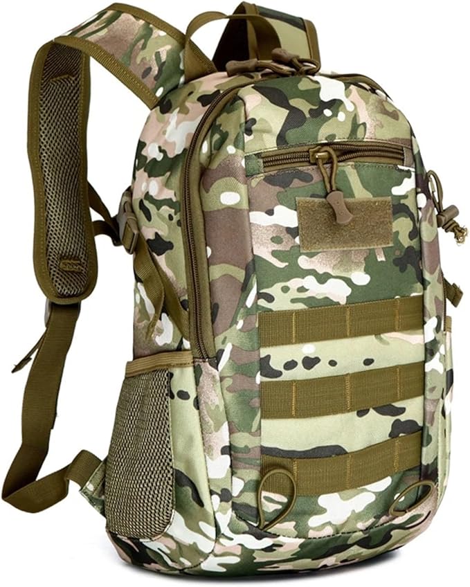 Compatible For Outdoor sports travel backpack camping fishing and hunting men's 15L waterproof tactical(CP)