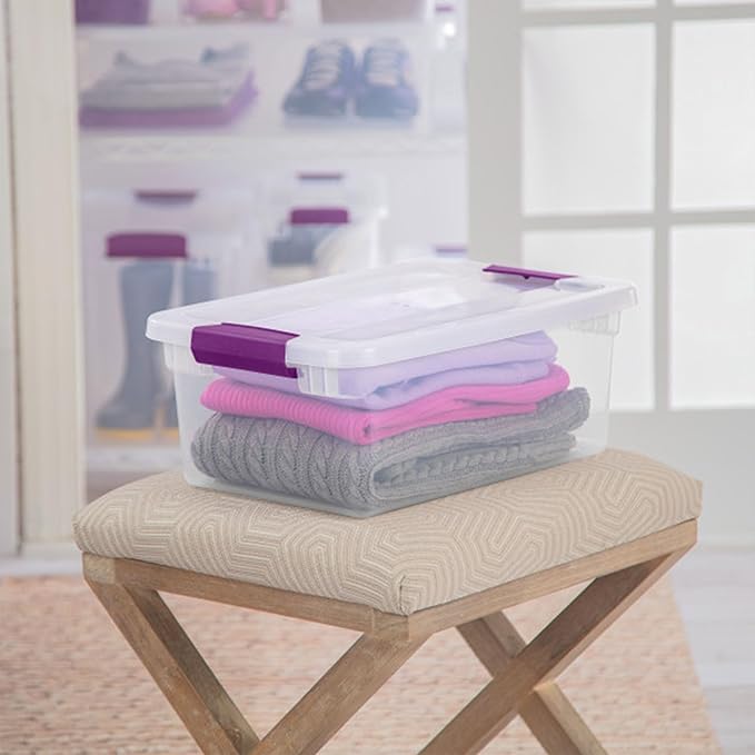 Sterilite 36-Pack 15 Quart ClearView Latch Box Stackable Organizer Bins with Latching Lids - Clear Plastic Organization Containers for Closet Bedroom Shelving Units and Everyday Home Storage