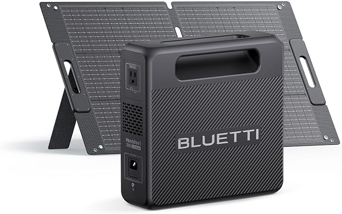 BLUETTI Handsfree 1 Solar Generator with 100W Solar Panel (Ships Separately) 268.8Wh 300W LiFePO4 Battery 5 Output Ports Portable Power Station for Camping Drones (Backpack Not Included)