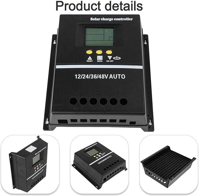 200A MPPT Solar Charge Controller 12V / 24V / 36V / 48V with LCD Display Battery Regulator and Dual USB Ports for Solar