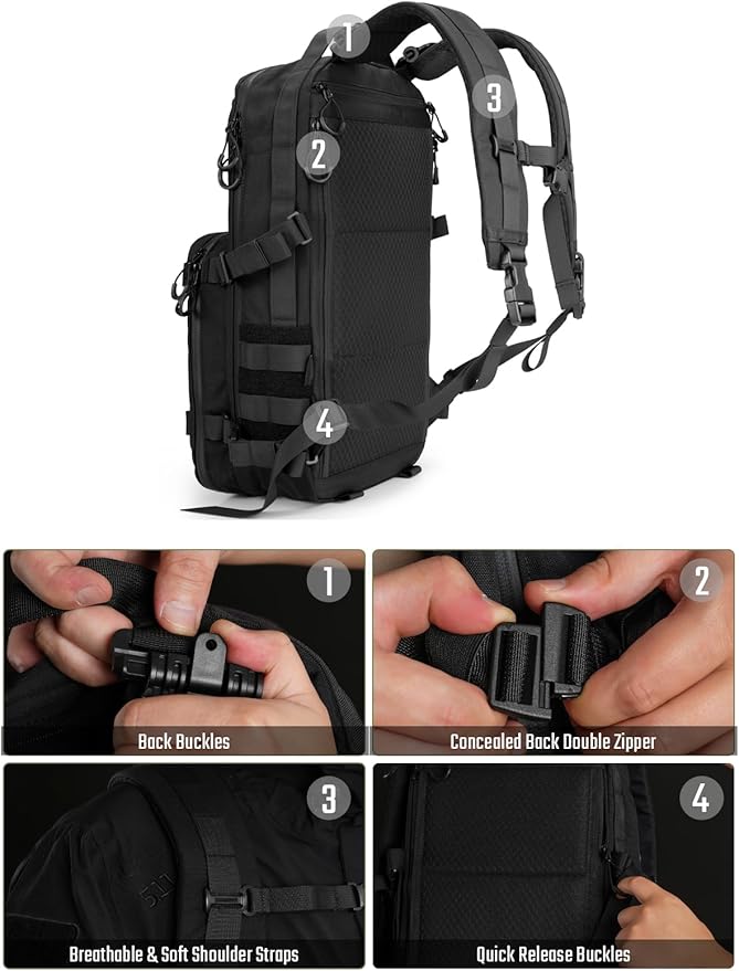 TACTICAL_GEEK ModCase B2 Ultimate EDC Tactical Backpack &amp TCM7 Serise Extended Multi-Function Loop Panels