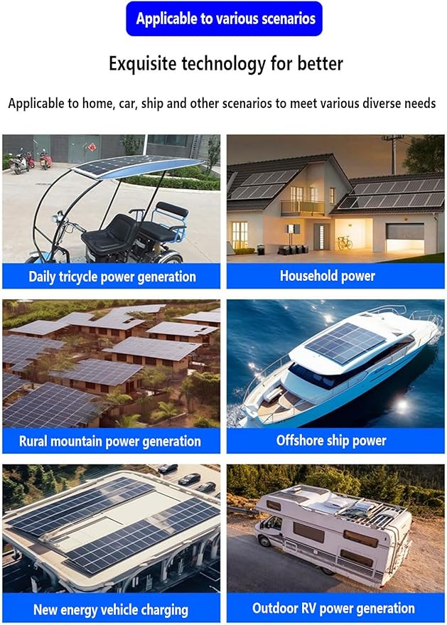Flexible Solar Panel Waterproof Monocrystalline Lightweight Solar Panel 2pcs 400 Flexible Bendable 12V Monocrystalline Off-Grid for RV Boat Cabin Van Car and Caravan RV Boat Camper(Color:White)