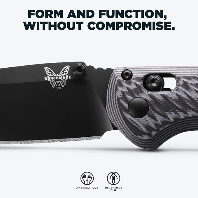 Benchmade - Freek Outdoor EDC Knife Drop-Point Blade with Gray/Black G10 Handle (560BK-1)
