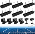 Anbte 6Pcs Solar Panel Mounting Brackets Aluminium 7.87 Solar Panel Mounting Rail &amp 30mm/35mm End Clamp &amp Mid Clamp Solar Panel Mounting Kit for Metal Roof Tin Roof Flat Roof Sheet Roof