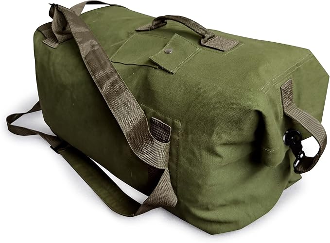 Top Load Backpack Travel Camping Large Bag Tactical Military Match Duffel Bag Double Strap Canvas Backpack Army Green Carryall Bag 31