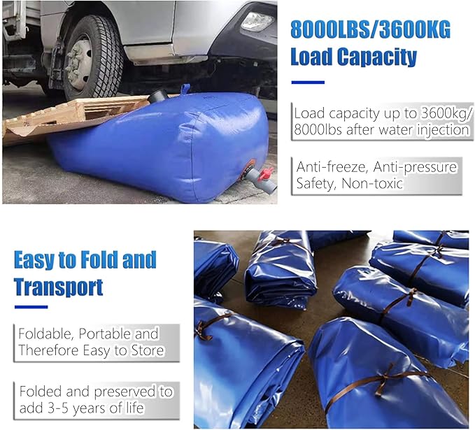 Foldable Portable Soft Water Bag Large Capacity Collapsible Storage Containers for Emergency/Temporary Water Storage Rectangular Cube Tanque De Almacenamiento De Agua/Rainwater Bag for Fire Protect