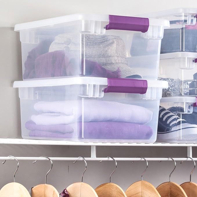 Sterilite 36-Pack 15 Quart ClearView Latch Box Stackable Organizer Bins with Latching Lids - Clear Plastic Organization Containers for Closet Bedroom Shelving Units and Everyday Home Storage