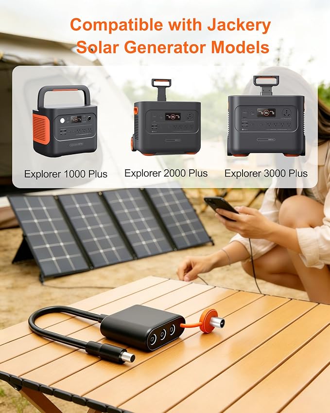 Connector for Jackery Solar Generator Explorer 3000 2000 1000 Portable Power Station and for SolarSaga 200W Solar Panel