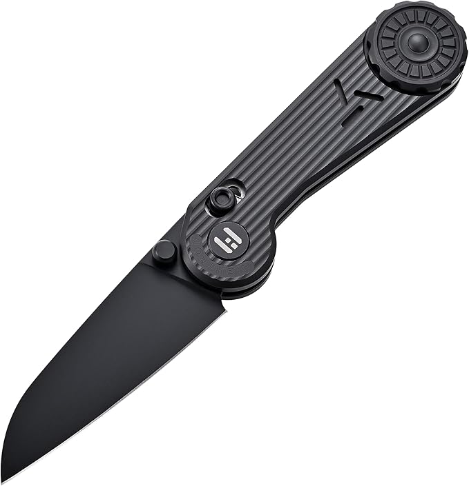 Hightron EdgePlay Premium Fidget Knife 2.64 M390 Blade Titanium Handle Axle Lock Knife with Thumb Stud Opener and Pocket Clip Utility EDC Knives with Playful Gear Green