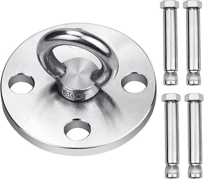 Heavy Duty Swing Hanger Hooks Stainless Steel Swing Set Accessories 360° Swivel Wall Ceiling Mount Bracket with Screw Bearable 500kg for Yoga Hammock Chair Sandbag Swing Sets