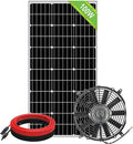 ECO-WORTHY Solar Powered Fan+100W Solar Panel with Pair of 16ft Solar Cable for Chicken Coops Attic Greenhouse - DELIVERY in 2 PARCELS