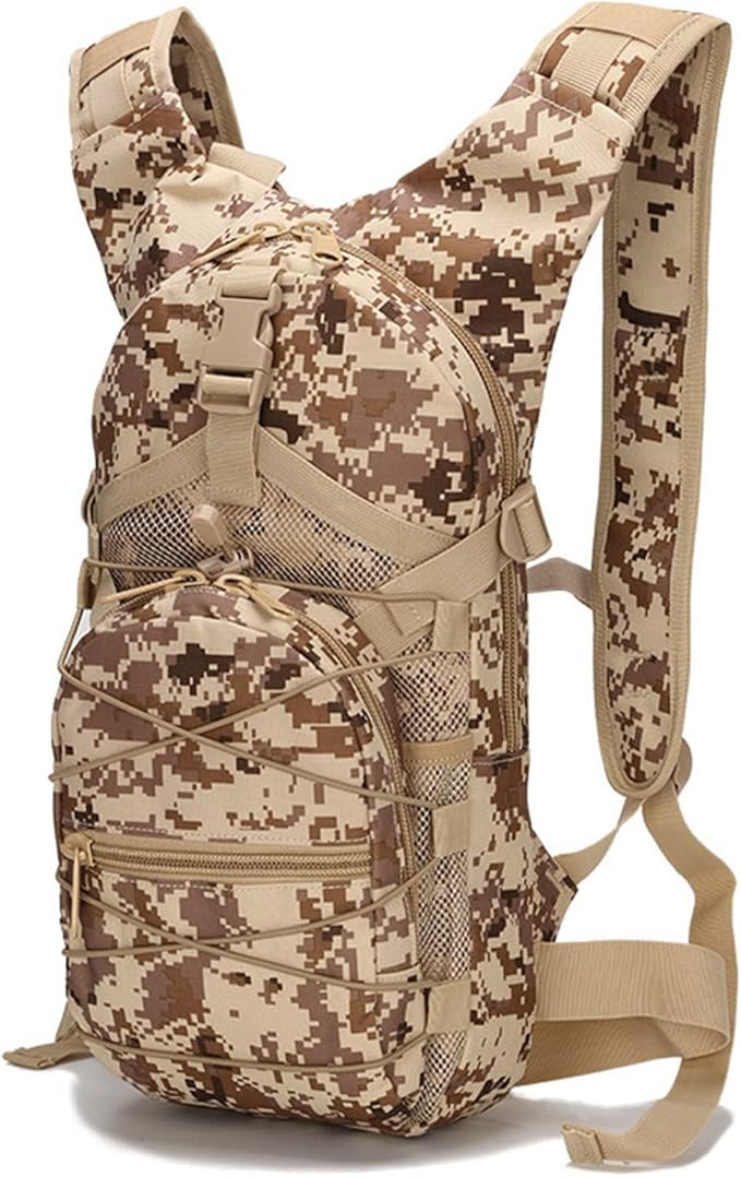 Military Tactical Backpack Outdoor Travel 15L Waterproof Oxford Army Backpacks Breathable Daypack Bag for Hiking Sports (Desert Digital 15L)