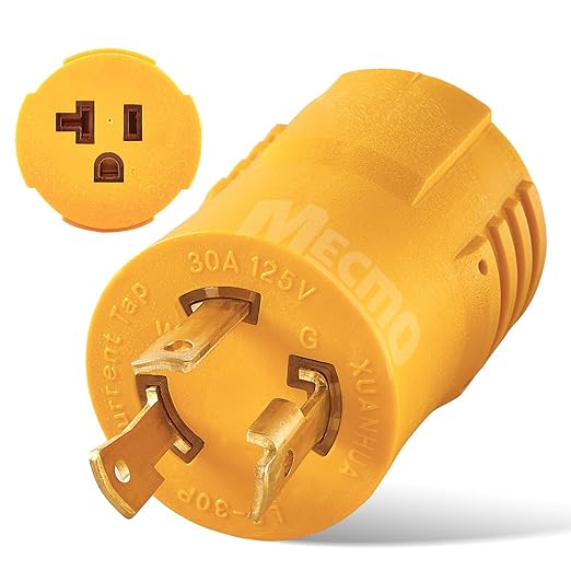 MECMO Shore Power NEMA L5-30P to 5-15/20R RV Generator Adapter Marine 30 Amp to 110 15 Amp Household Regular Connector 30A 125V 3 Prong Twist Lock Locking Male L5-30 to 5-15R 5-20R Female Cord