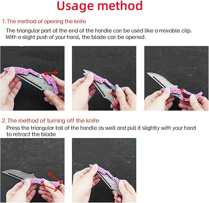 7.3 Damascus Steel Folding Pocket Knife Doughnut Pink Nylon Fiber Handle Mechanical Lock Outdoor EDC Knife for Camping Hiking Fishing Gift