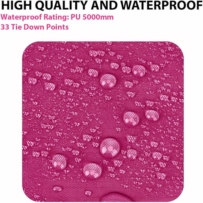 Gold Armour Rainfly Tarp Hammock Premium 14.7ft/12ft/10ft/8ft Rain Fly Cover Waterproof Ultralight Camping Shelter Canopy Survival Equipment Gear Tent Accessories (Pink 12ft x 10ft)