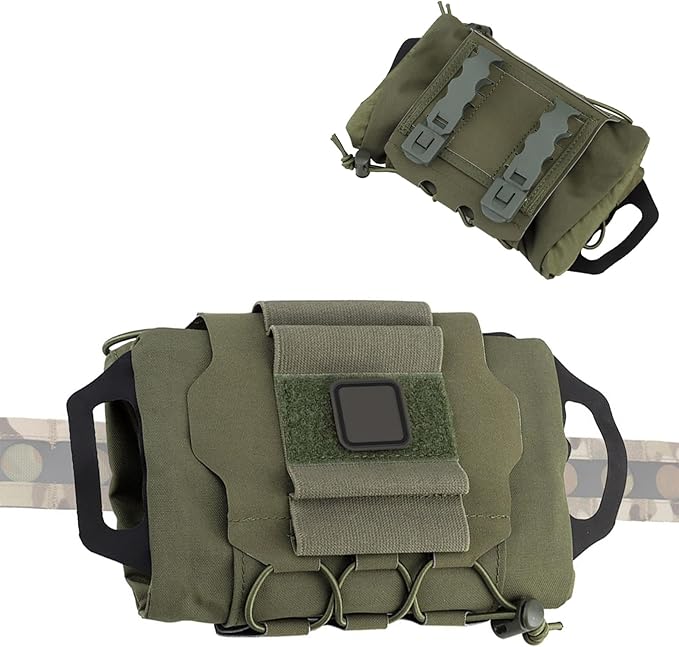 Tactical First Aid Pouch Kit: 0.177kg Ultra-Light Modular Belt/MOLLE/Pack Mount Reinforced Tactical Medic Roll
