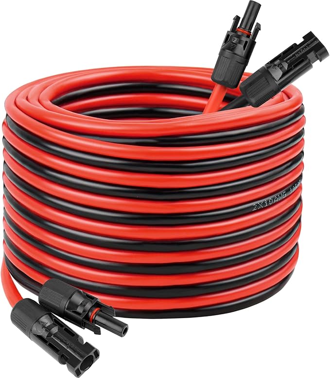 10 AWG Solar Extension Cable 200FT Flexible Solar Panel Wire with Male to Female Connector Parallel Tinned Copper Wire for Solar Panel Automotive RV Boat Outdoors