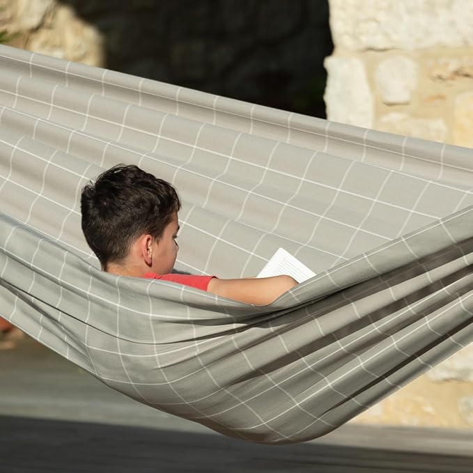 LA SIESTA Brisa Classic Hammock Handmade Weather-Resistant Tear-Resistant Hammock for Indoor &amp Outdoor Relaxation Size-King - Almond