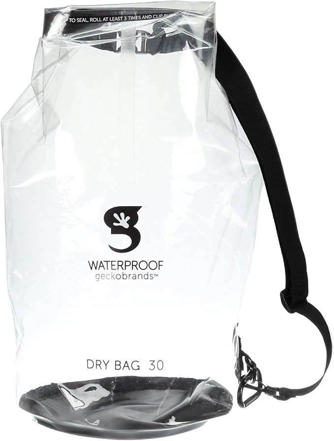 geckobrands Tarpaulin Dry Bag – Waterproof PVC Bag with Carabiner for Secure Storage for Boating Kayaking Camping