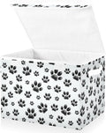 Dog Paw Lidded Home Storage Bins Closet Storage Bins Foldable Oxford Fabric Storage Box for Home Bedroom Closet Office (16.5x12.6x11.8 in)