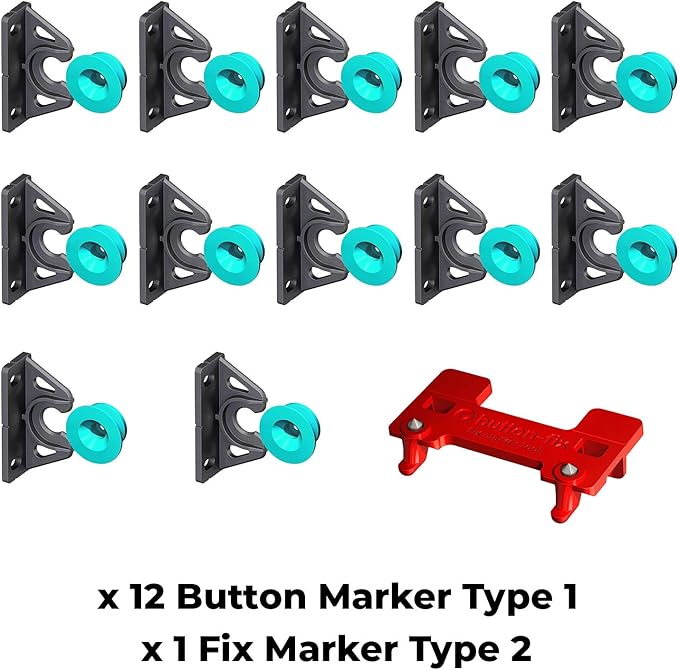 Button Fix Type 2 Bracket Marker Connecting 90 Degree Panels with New Upgraded Button (12 Sets + 1 Marker Guide)
