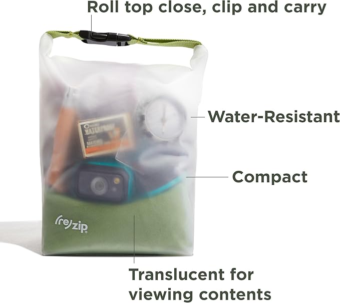 (re)zip Travel Adventure Roll Top Water-Resistant Lightweight Dry Bag | Multi-Purpose Dry or Wet Storage for Travel Swimming Boating &amp Camping