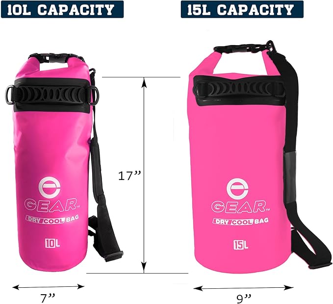 Enthusiast Gear Insulated Dry Bag Floating Cooler – 10L / 15L / 25L Roll Top Leak Proof Waterproof Collapsible with Padded Shoulder Strap - Perfect for Kayaking Fishing Beach
