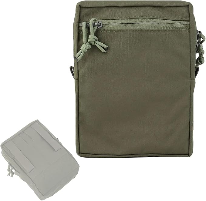 Tactical Tall GP Pouch - Large Capacity MOLLE General Purpose Utility Pack Abdominal/Back Panel Storage Bag for Hunting Tactical Gear(Ranger Green)