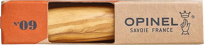 Opinel Pocket Knife No. 09 with Olive Wood Handle and 12C27 Steel Olive