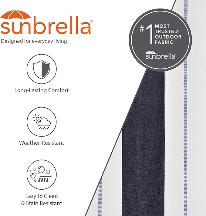 Vivere Double Sunbrella Hammock with Space-Saving Steel Stand Heavy-Duty Portable Outdoor Hammock Set for Backyard Patio or Travel Harbor