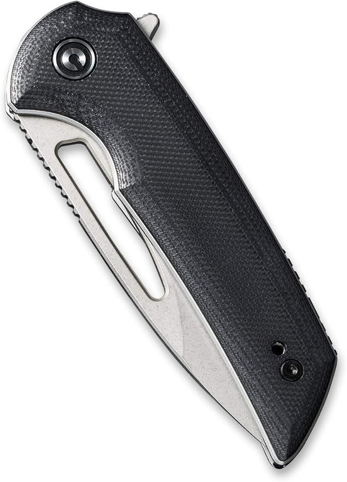CIVIVI Odium Small Folding Knife –2.65 Black Stonewashed D2 blade G10 Handle Ball Bearings Pivot Flipper Opening Knife with Reversible Deep Carry Clip C2010D (Black)
