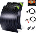 200W Flexible Solar Panel Kit Lightweight Monocrystalline Ultra-Flexible Bendable Mono Off-Grid Charger with 30A Charge Controlle for 12-24V Battery Charging Car Battery Camping Stuff (2 * 100W)