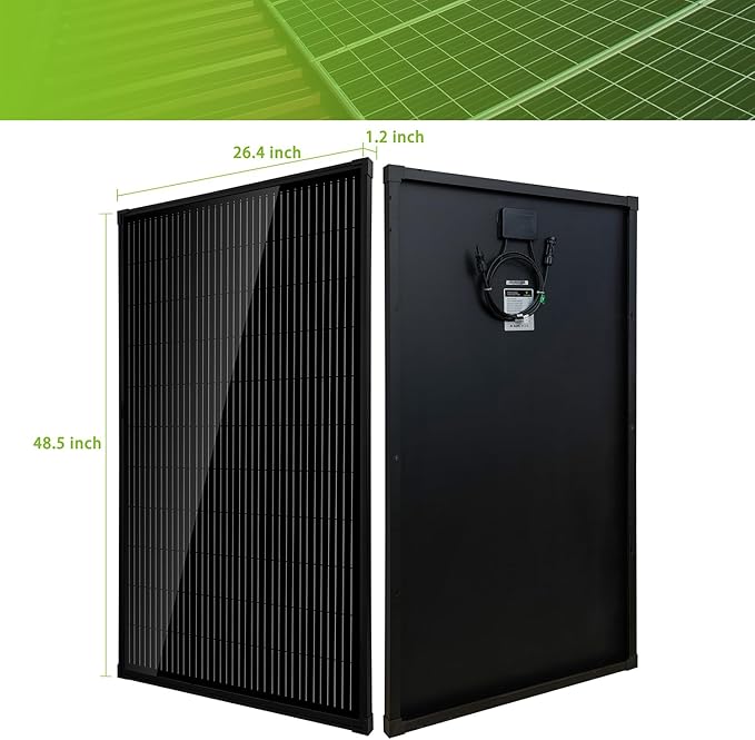 Topsolar Solar Panel 340W 12 V/24V Monocrystalline Solar Panel PV Panel Off Grid Solar Power for Motorhome Shed Campervan Caravan and Boat