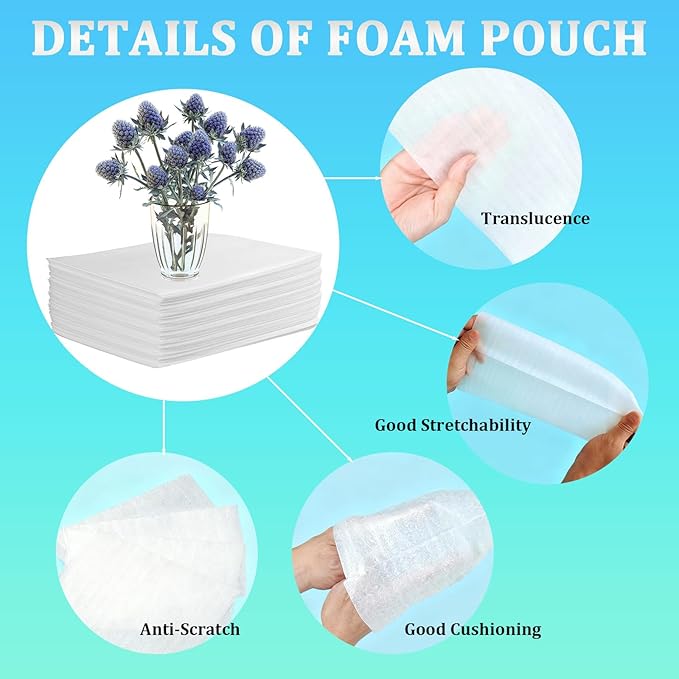 30Pack Large Foam Pouches 20x24 Inch Cushion Foam Pouch for Fragile Items Packing Supplies for Dishes Books Photo Frames and Canvas Artwork Plate Packing Sleeves for Moving Storage and Shipping