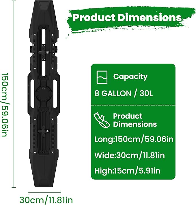 Just-V 8-Gallon Water Tank with Camping Shower for Off-Road Vehicles Pick-up TrucksSUVOutdoor Activities Water Supply Construction for Roof Rack Mount
