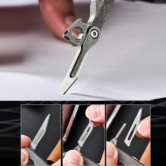 EDC Multitool Pry Bar with Utility knife Bottle Opener EDC Pocket Tool Gifts for Men (stonewashing)