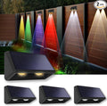 Solar Fence Lights Outdoor 8-Pack 3000/4000/6000K &amp 8 RGB Colors IP65 Waterproof LED Fence Lights Solar Powered 100 Lumens Outdoor Light for Yard Patio Deck Wall Stair Step Railing (4PK)