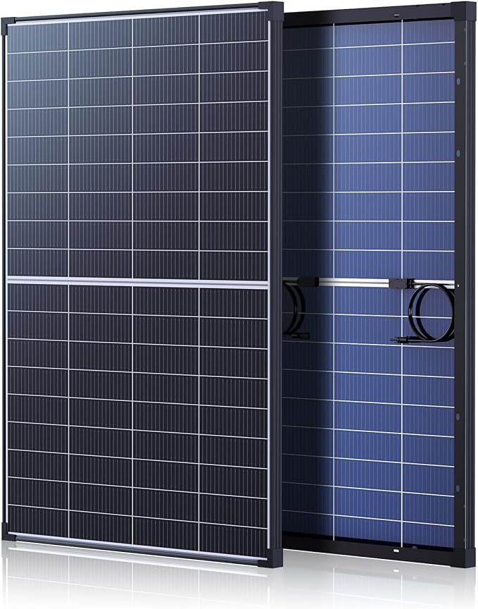 180W N-Type Bifacial Solar Panel 12V- 25% High-Efficiency 16BB Cells Dual-Module Parallel Anti-Shade Design 30% Extra Dual-Sided Output for RV Van Camping Home Rooftop Off-Grid Systems