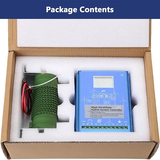 Wind Solar Hybrid Charge Controller 12000W Wind Solar Turbine Generator Controller with Dump Load 12V/24V/48V Automatic Controller for Home Boat Street Light12V