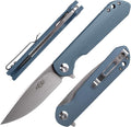 Firebird GANZO FH41S-GY Pocket Folding Knife D2 Steel Blade G10 Anti-Slip Handle with Clip Fishing Hunting Camping Outdoor Flipper EDC Pocket Knife Best Gift for Men and Women (Grey)