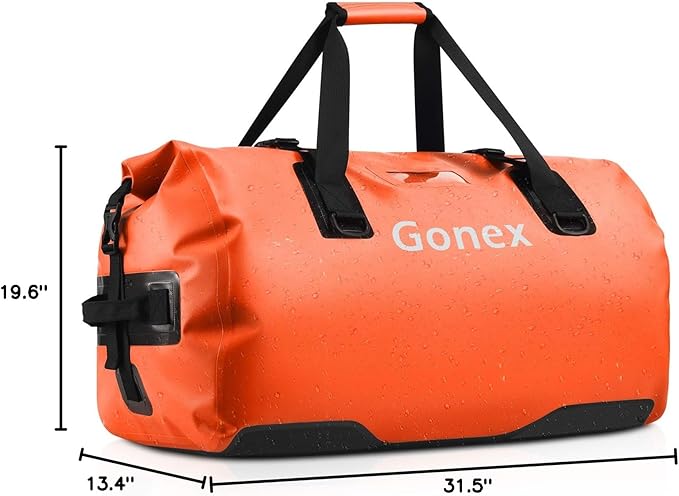 Gonex 40L 60L 80L Extra Large Waterproof Duffle Travel Dry Duffel Bag Heavy Duty Bag with Durable Straps &amp Handles for Kayaking Paddleboarding Boating Rafting Fishing