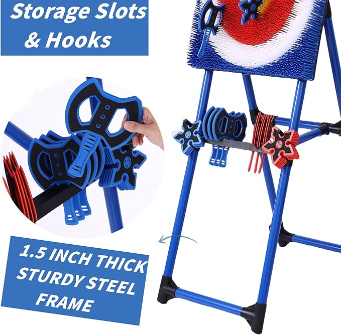 Stiatu Axe Throwing Bristle Target with 8 Throwing Axes SetAxe Throwing Game for Backyard Indoor &ampOutdoorYard GamesCarnival Games