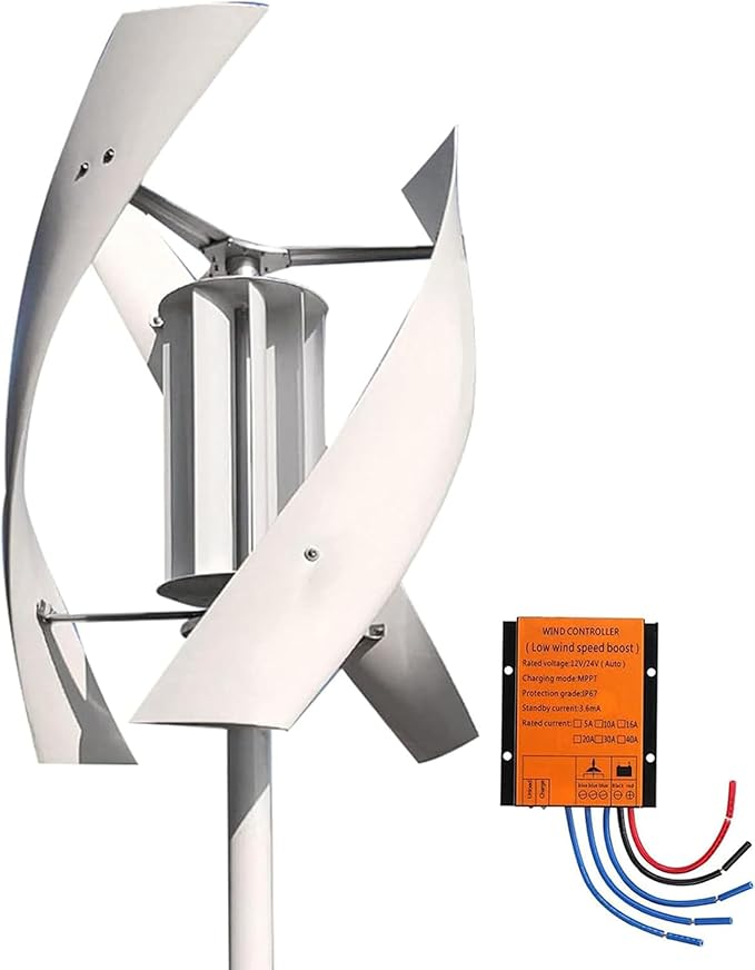 3000W Garden Vertical Wind Turbine Generator Kit Three-Phase AC Vertical Wind 12V 24V 48V 220V Wind Turbine with MPPT Controller for Home Industrial Energy Equipment 220V